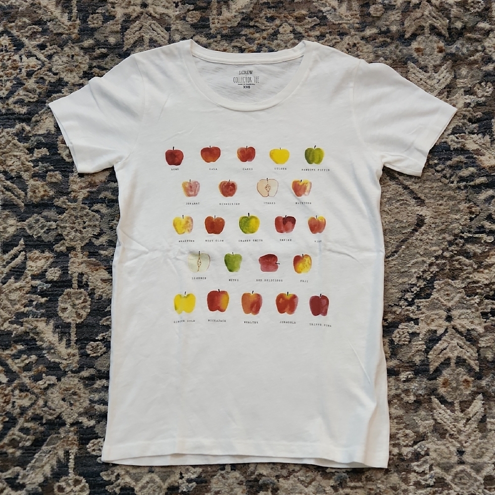 J Crew Colorful Apple Print GraphicT-Shirt